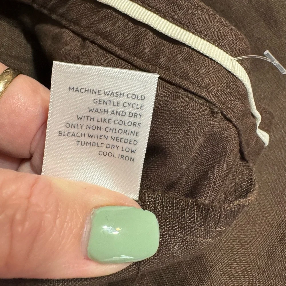 NWT OLD NAVY RETAL: $44 SUMMER CHOCOLATE LINEN ANKLE PANT SZ: 2 #Y - Picture 4 of 11